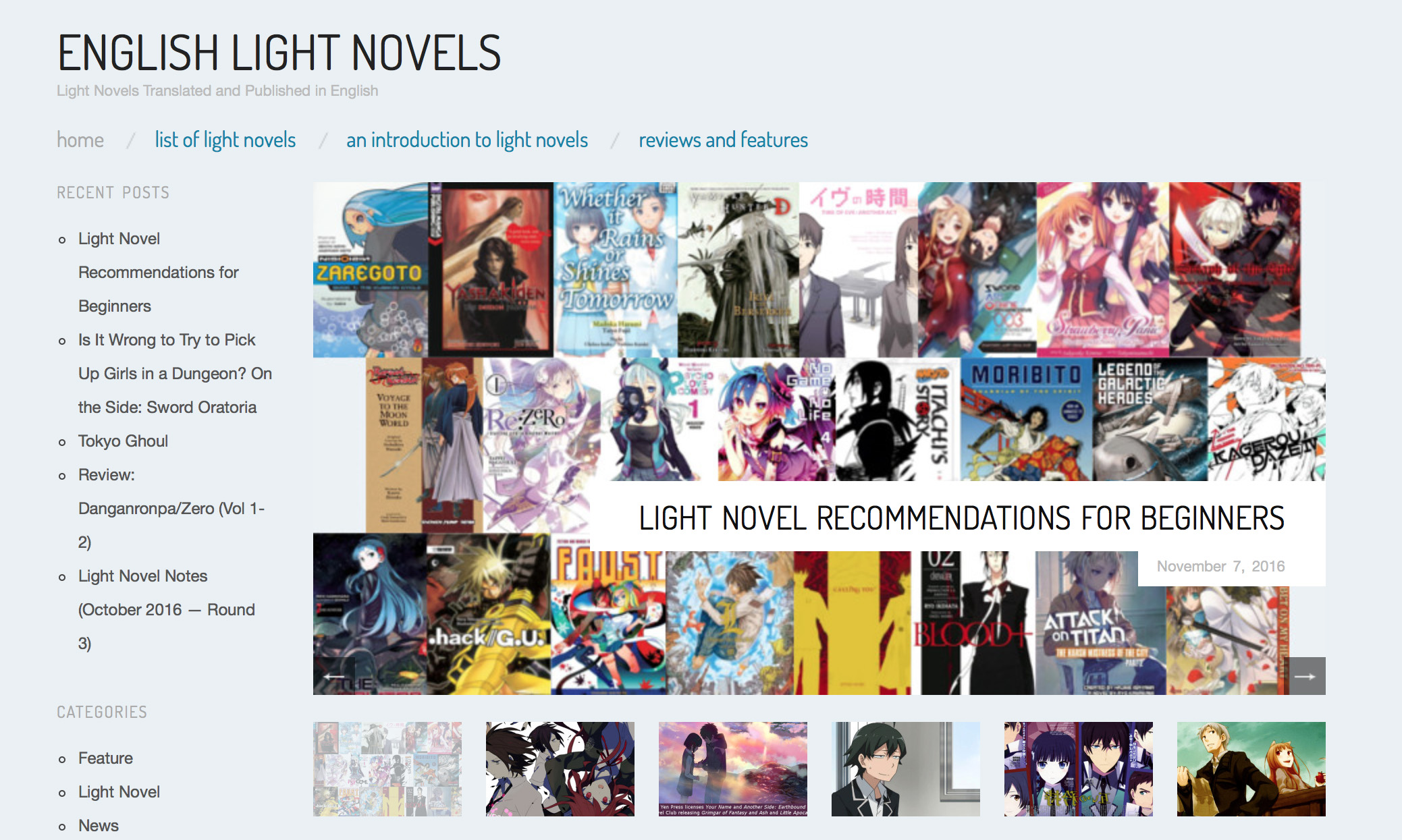 Light Novels for Beginners at Justus R. Stone